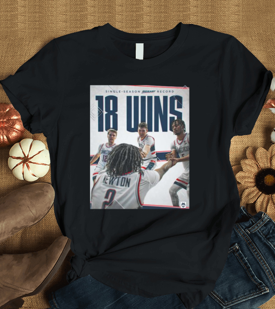 Single Season Bigeast Record 18 Wins UConn Basketball Team T-Shirt