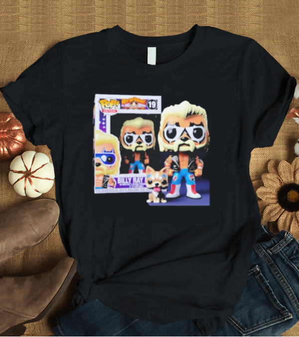T-Shirt: Billy Raydog Ai Pop Action Figures with Blonde Mullet and Blue Star Pants T-Shirt Billy Raydog Ai Pop Action Figures with Blonde Mullet and Blue Star Pants T-Shirt