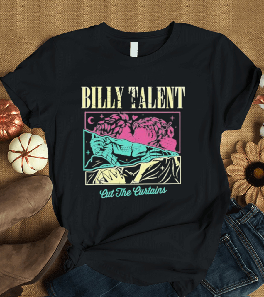 BILLY TALENT Cut The Curtains Kiss Night Pink Green Love Moon Star T-Shirt