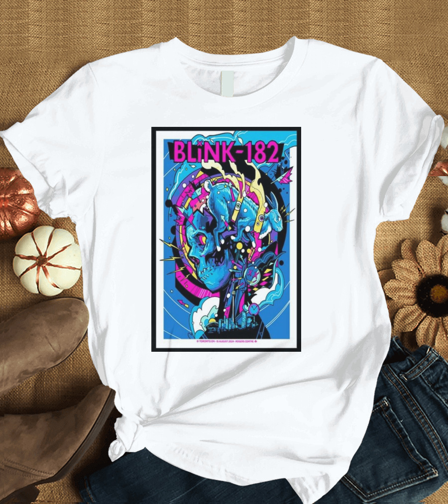 BLINK-182 Toronto ON Rogers Centre August 15 2024 Psychedelic Skull T-Shirt