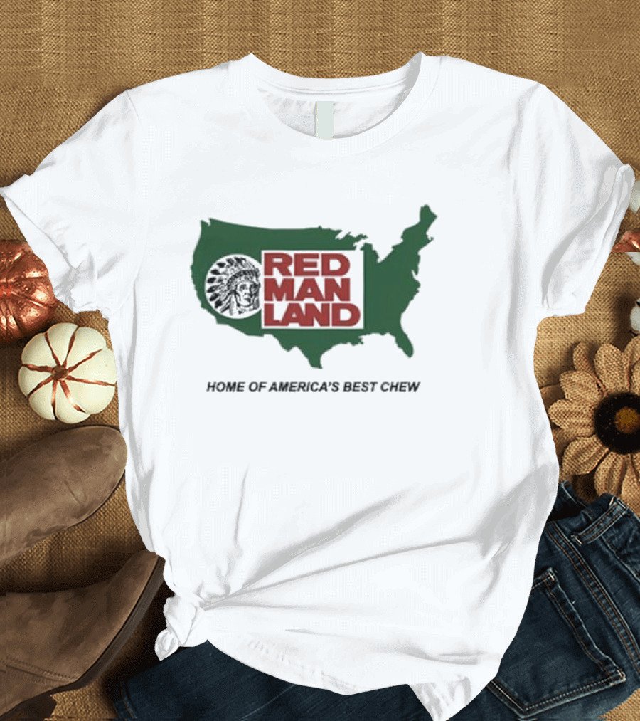 Red Man Land Home Of America's Best Chew Map Image T-Shirt