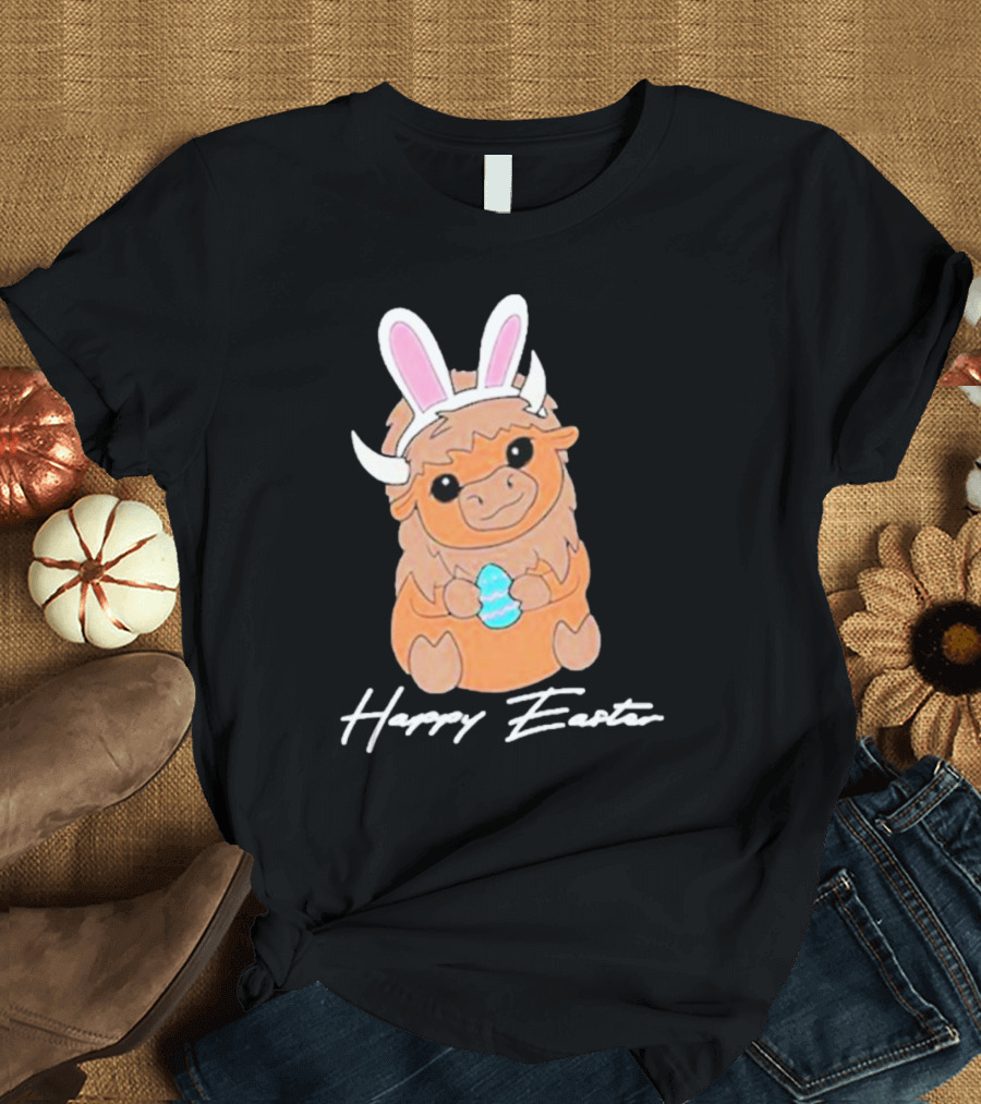 Happy Easter Buffalo Bunny with Ears and Egg T-Shirt