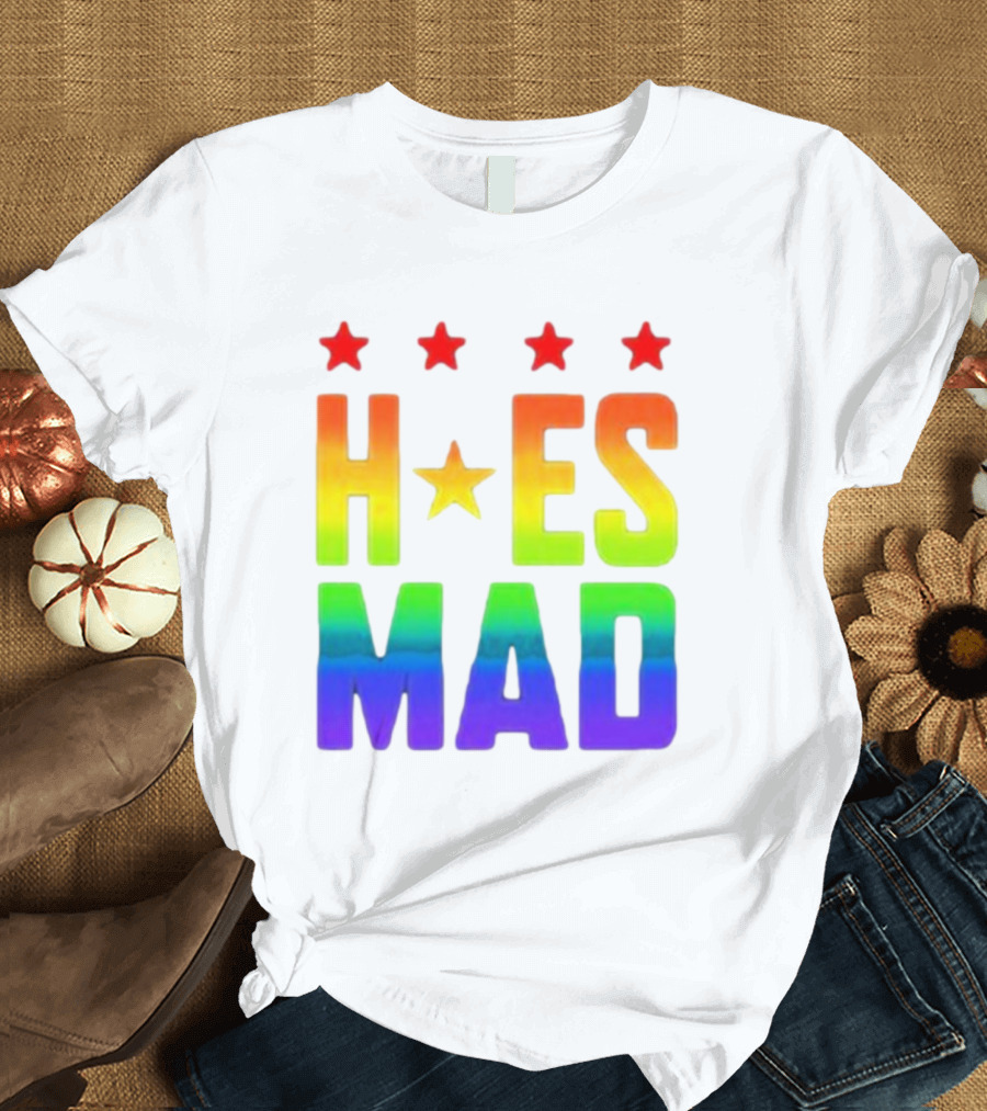 Hoes Mad Rainbow Stars Pride T-Shirt