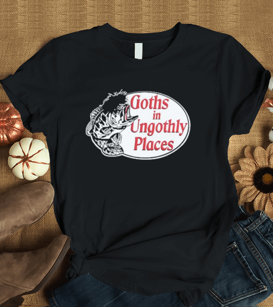 Goths in Ungothly Places Fish Emblem T-Shirt