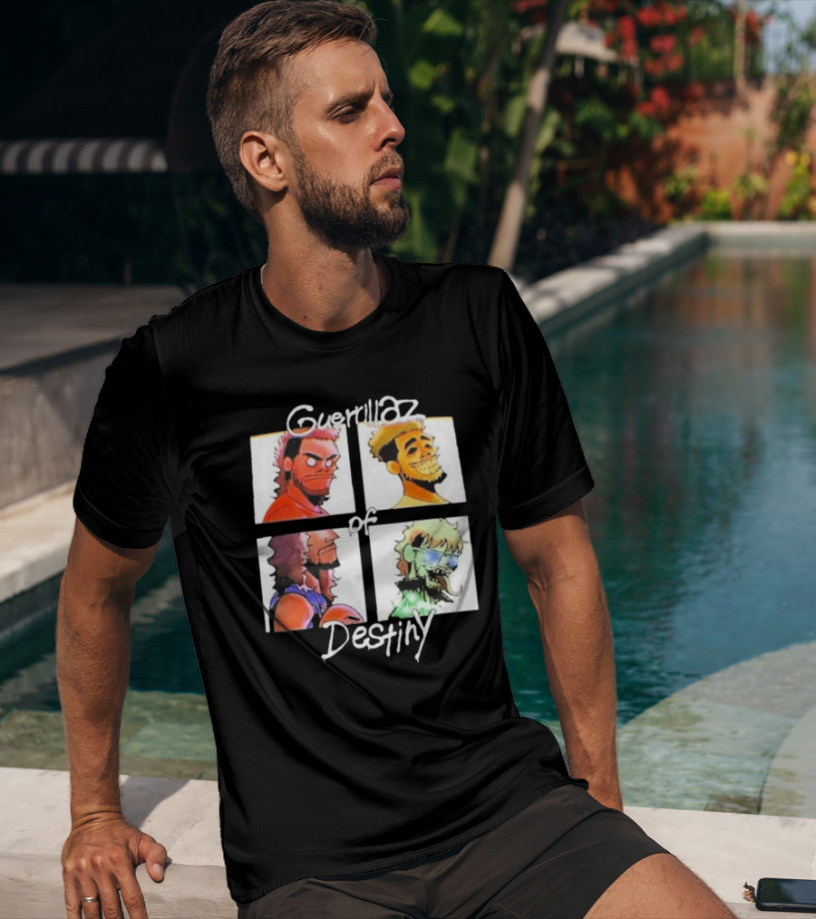 Guerrillaz Of Destiny Cartoon Quartet Pop Culture Faces T-Shirt