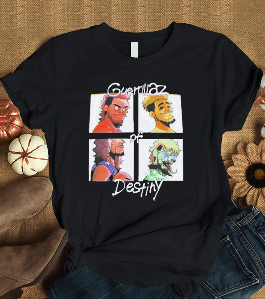 Guerrillaz of Destiny Cartoon Quartet Pop Culture Faces T-Shirt