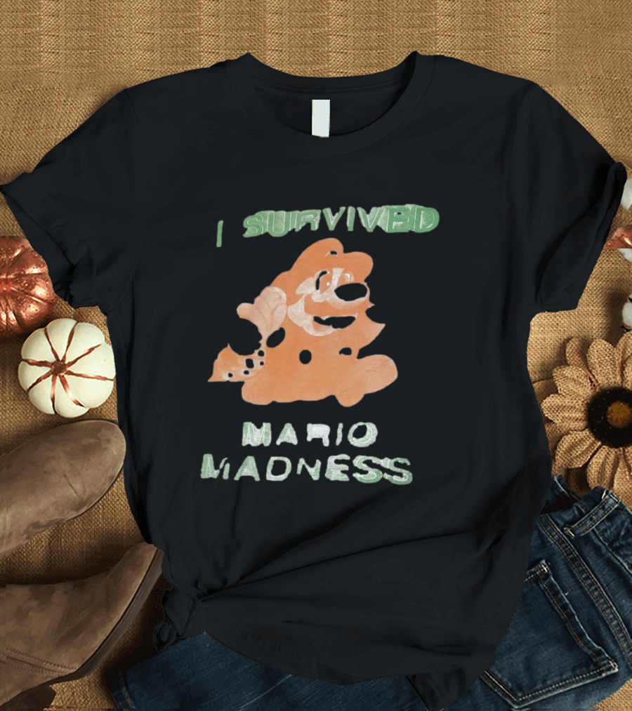 I Survived Mario Madness Retro Gamer Fun T-Shirt