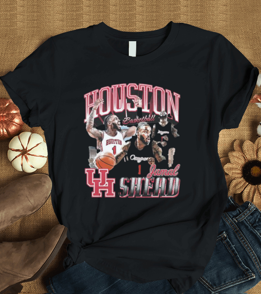 Houston Cougars Jamal Shead Basketball T-Shirt