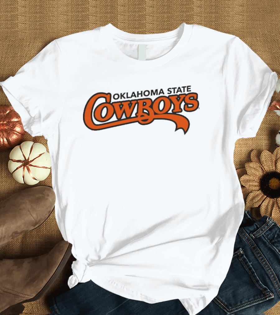 Oklahoma State Cowboys Stylized Orange Text T-Shirt