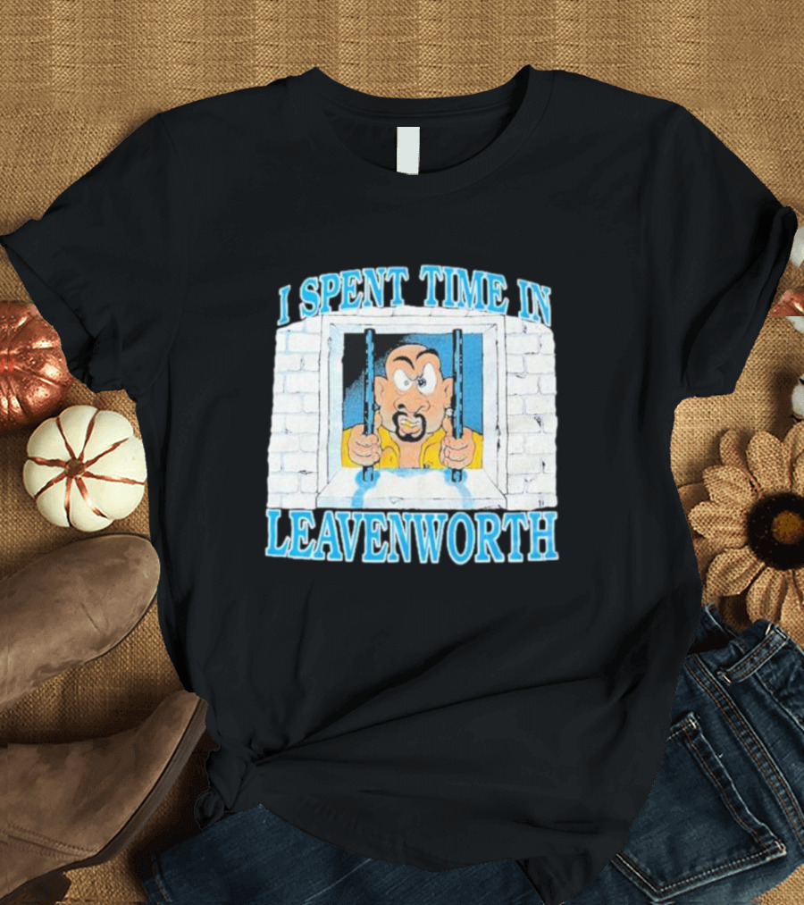 I Spent Time In Leavenworth Cartoon Prisoner Behind Bars T-Shirt