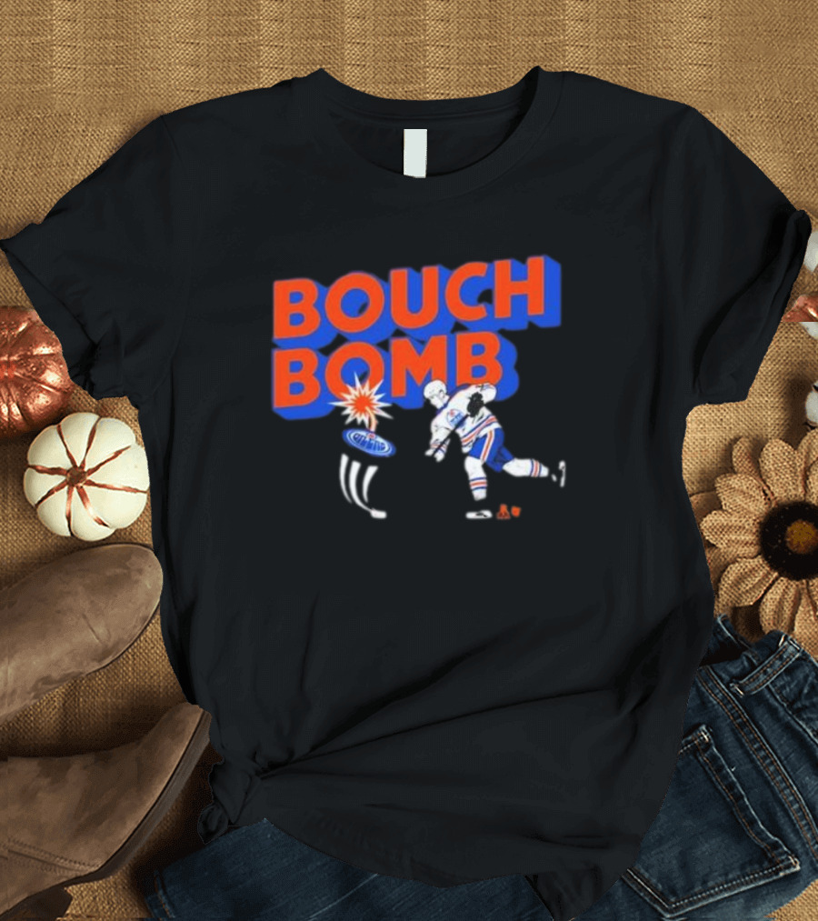 Bouch Bomb Ice District Evan Bouchard Edmonton Oilers T-Shirt
