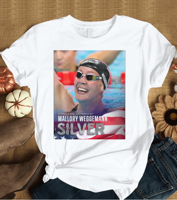 T-Shirt: Mallory Weggemann Silver Medal Women's 50m Butterfly S7 Paris Paralympic T-Shirt Mallory Weggemann Silver Medal Women's 50m Butterfly S7 Paris Paralympic T-Shirt