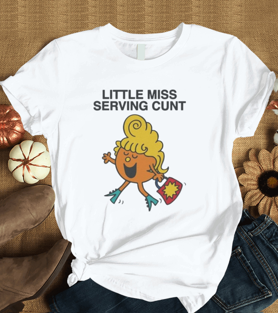 Little Miss Serving Cunt Retro Cartoon Character T-Shirt