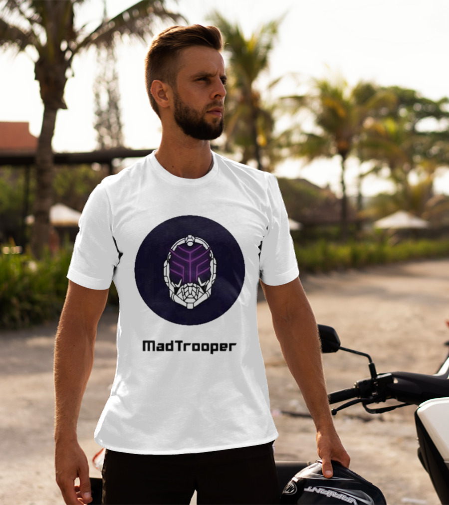 Madtrooper Helmet With Neon Purple Light T-Shirt