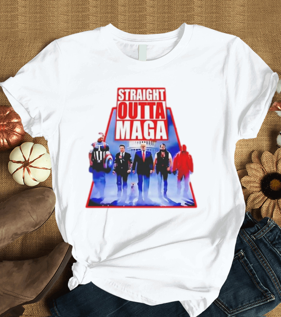 Straight Outta Maga 2024 Trump Heroes Remix T-Shirt