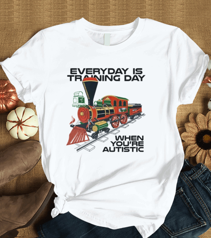 Everyday Is Training Day When You’re Autistic Colorful Train T-Shirt