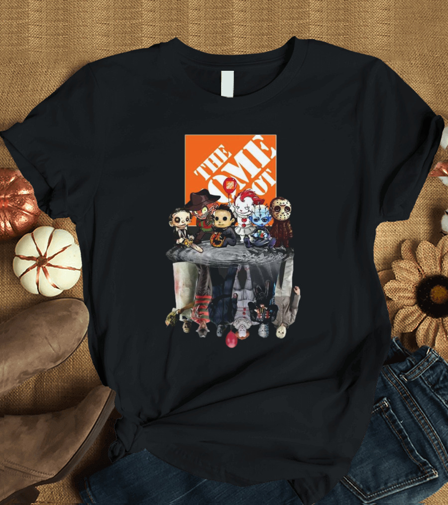 The Home Depot Halloween 2024 Horror Movie Characters Chibi Reflection T-Shirt