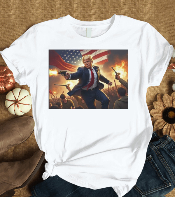 T-Shirt: I AM SAFE AND WELL Our President Donald Trump American Flag Crowd Scene T-Shirt I AM SAFE AND WELL Our President Donald Trump American Flag Crowd Scene T-Shirt