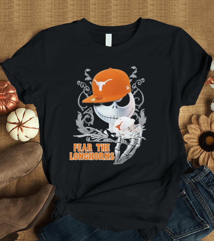 Fear The Longhorns Jack Skellington Halloween T-Shirt