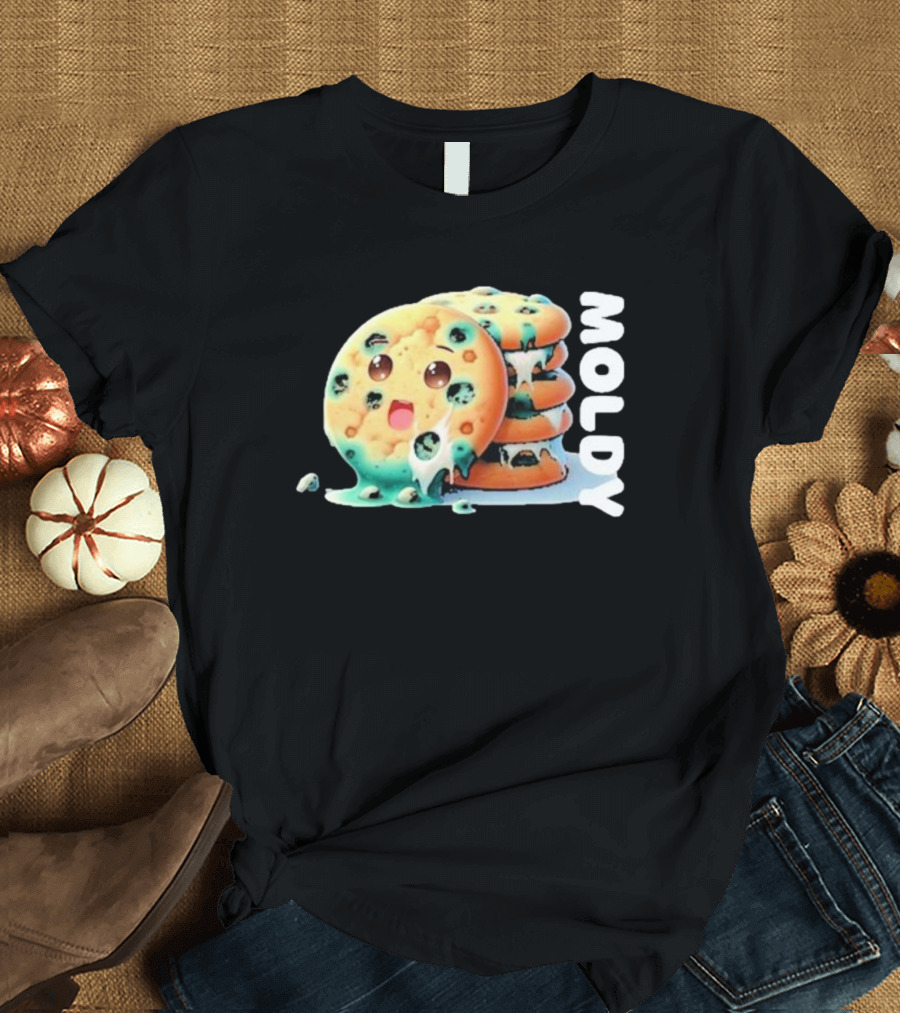 Moldy Cookies Stack with Cute Melting Face T-Shirt