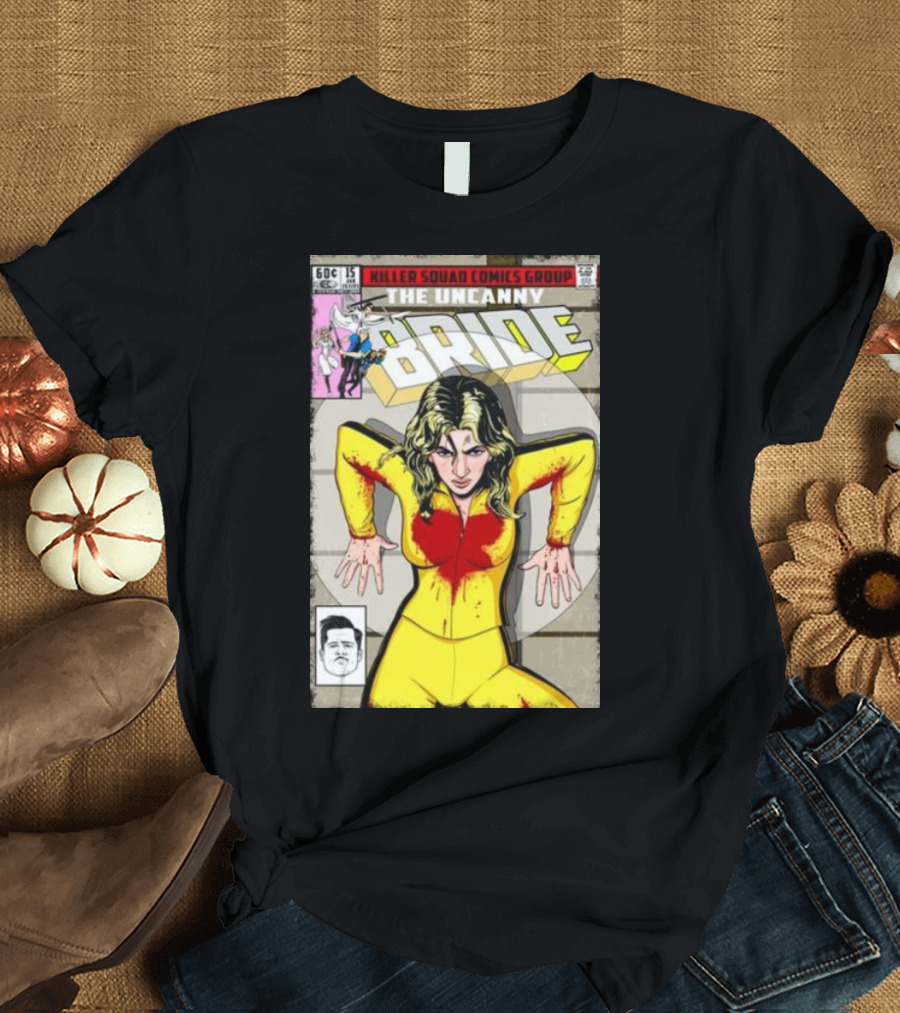 Killer Squad Comics Group The Uncanny Bride Bloodstained Yellow Suit Comic Cover T-Shirt
