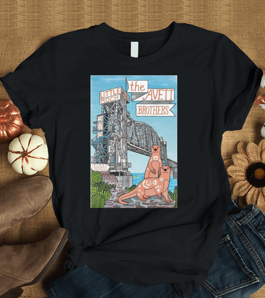 The Avett Brothers September 17 2024 Little Rock AR First Security Amphitheater Otters Bridge T-Shirt
