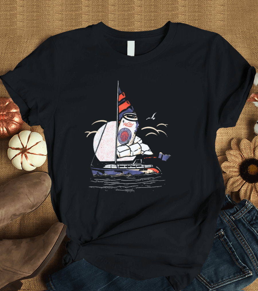 Old Milwaukee Can Sailboat Retro T-Shirt