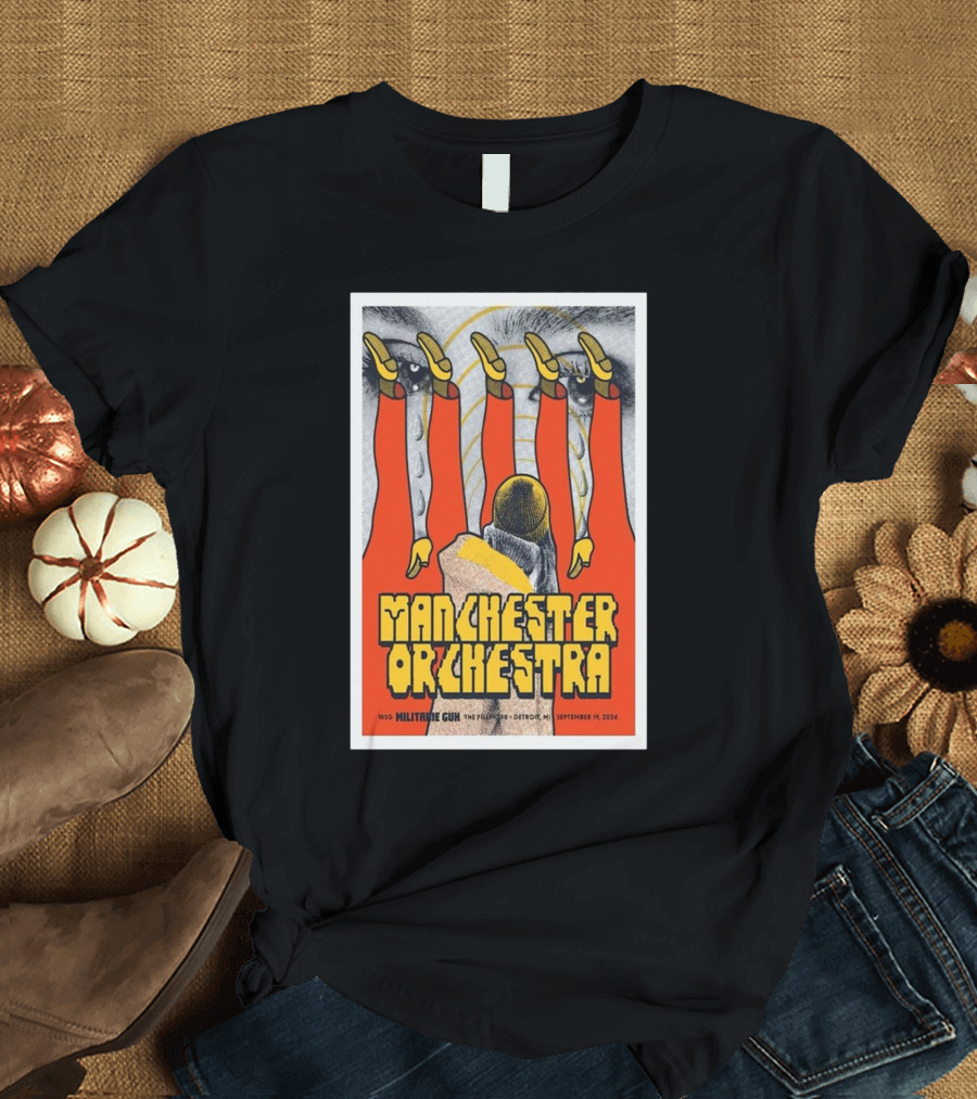 Manchester Orchestra Detroit Tour September 19 2024 Featuring Militarie Gun T-Shirt
