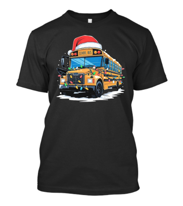 School Bus with Christmas Lights and Santa ...T-Shirt School Bus with Christmas Lights and Santa ...T-Shirt