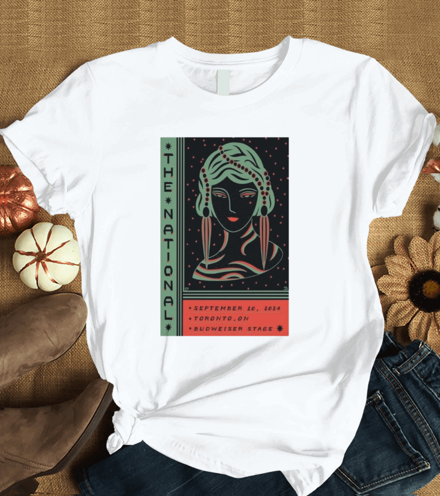 The National September 20 2024 Toronto Budweiser Stage Art Deco T-Shirt