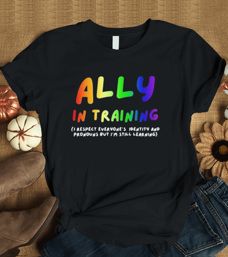 Ally In Training Respecting Identity and Pronouns Learning T-Shirt