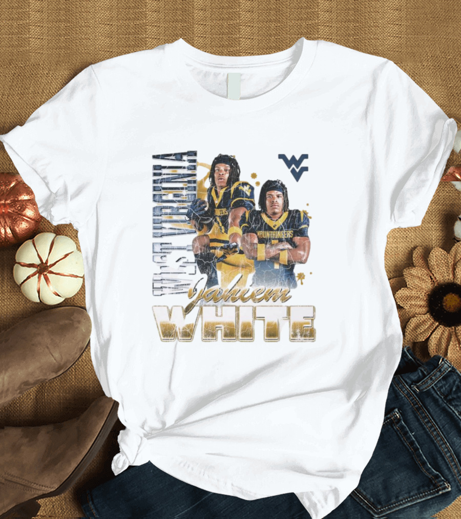 West Virginia Mountaineers Jahiem White 90s Retro Football T-Shirt
