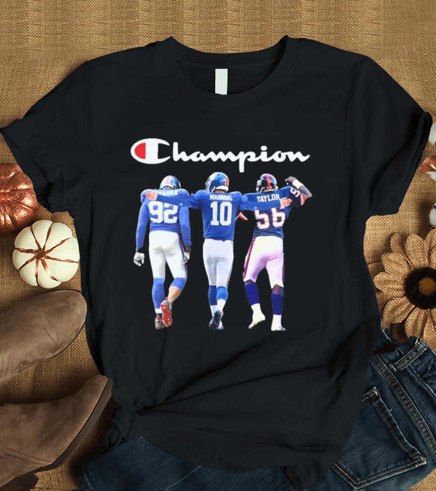 Champion Strahan Manning Taylor New York Giants Signatures T-Shirt