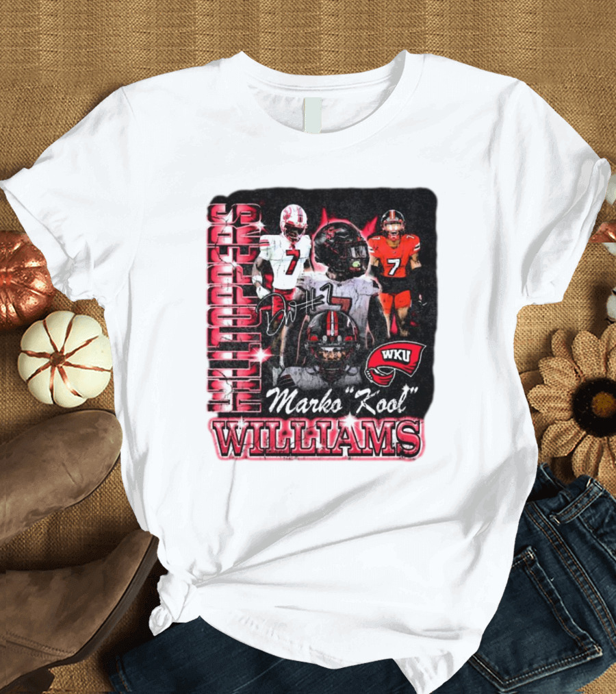 Hilltoppers WKU Marko Kool Williams 90s #7 Football T-Shirt