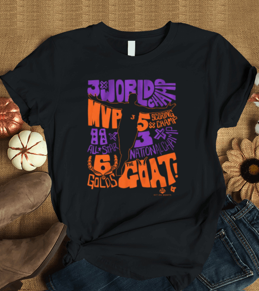 Diana Taurasi The GOAT 3x World Champ 3x Scoring Champ 5x National Champ MVP 10x All-Star 5x Olympic Gold Phoenix Mercury WNBA T-Shirt