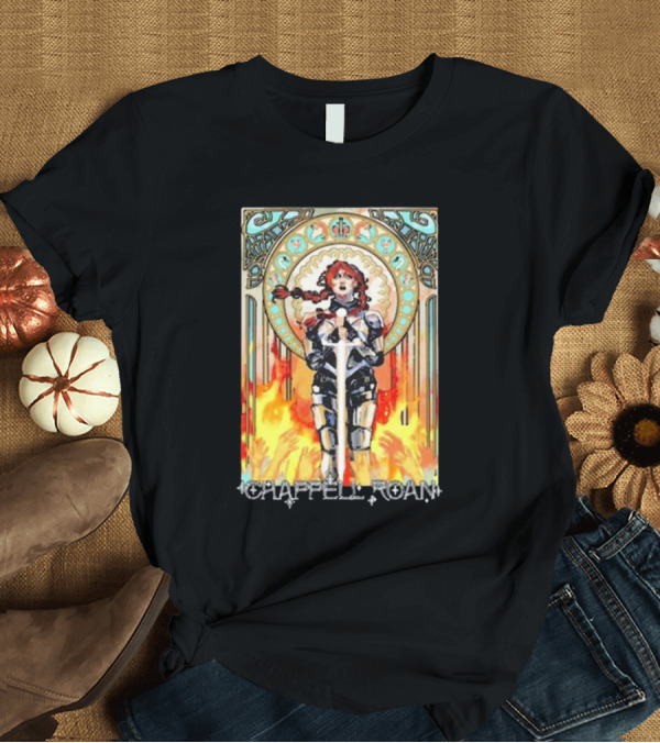 T-Shirt: Chappell Roan Knight Armor Flame Background T-Shirt Chappell Roan Knight Armor Flame Background T-Shirt