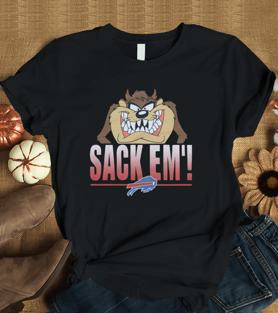 Looney Tunes Taz Sack Em Buffalo Bills NFL T-Shirt