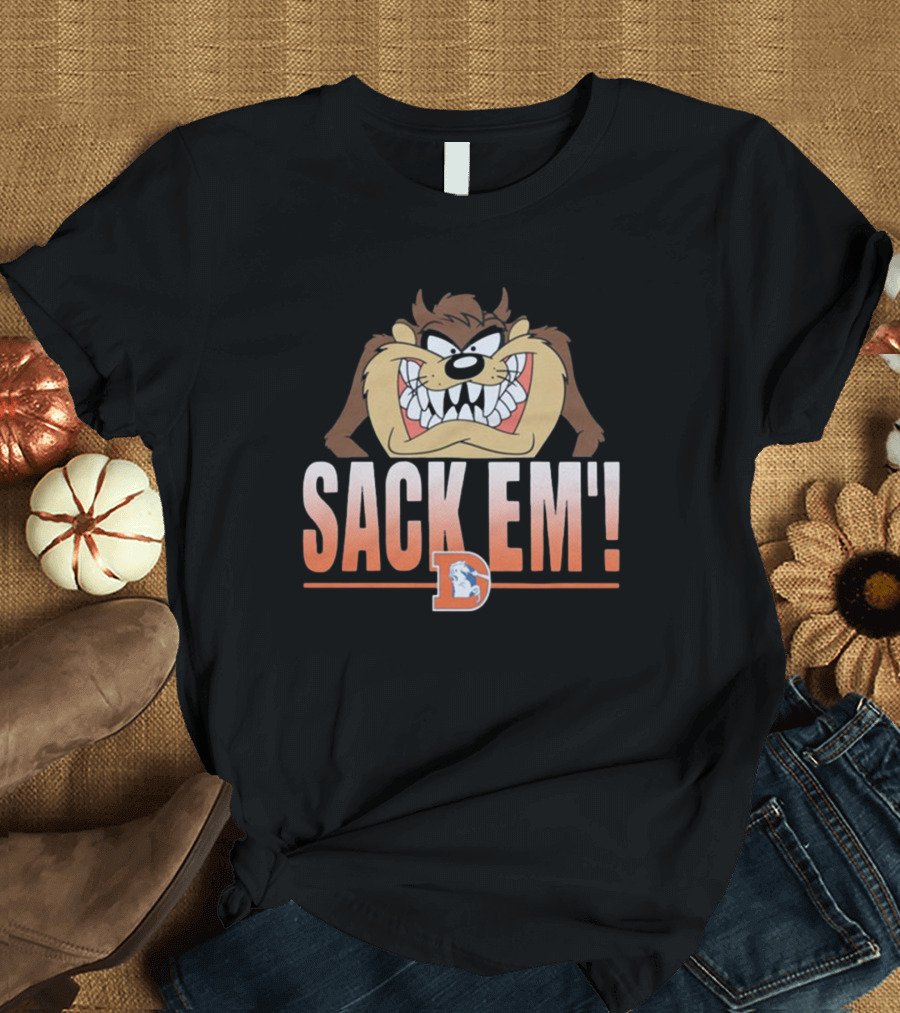 Sack Em' Taz Looney Tunes x Denver Broncos NFL T-Shirt
