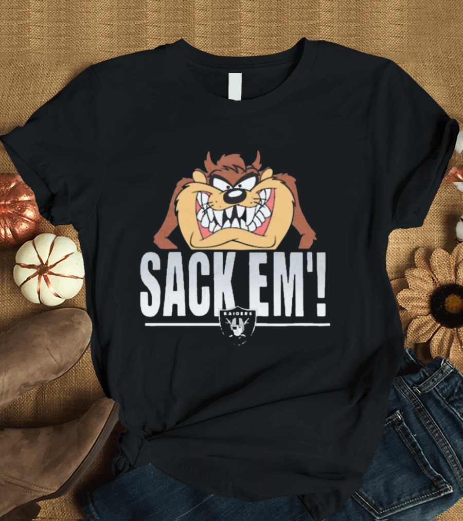 Looney Tunes Taz Sack Em’ Las Vegas Raiders NFL T-Shirt