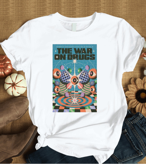 T-Shirt: The War On Drugs September 26 2024 Breese Stevens Field Madison WI Psychedelic Tour T-Shirt The War On Drugs September 26 2024 Breese Stevens Field Madison WI Psychedelic Tour T-Shirt