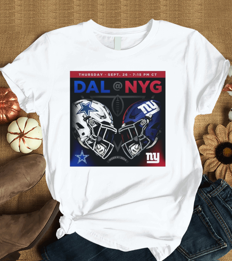 Thursday Sept 26 7:15 PM CT DAL @ NYG Week 4 T-Shirt