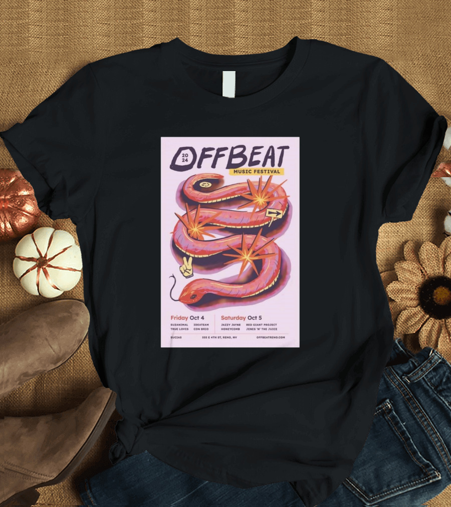 Offbeat Music Festival Reno 2024 Featuring Janet Jimmz and Red Giant Project October 4-5 T-Shirt