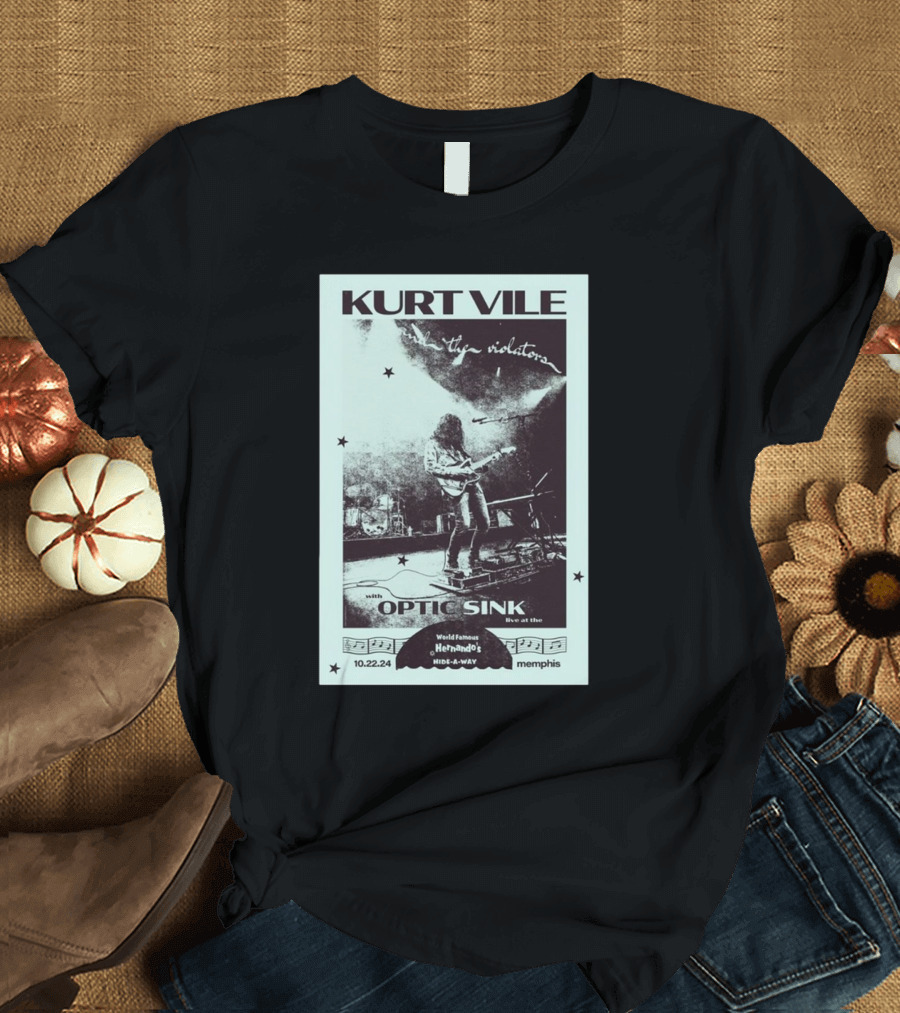 Kurt Vile and The Violators with Optic Sink Live at Hernando's Hideaway Memphis Oct 22 T-Shirt