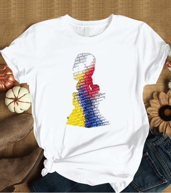 T-Shirt: Caitlin Clark Indiana Fever 2024 Rookie Of The Year Bobblehead Silhouette Multicolor T-Shirt Caitlin Clark Indiana Fever 2024 Rookie Of The Year Bobblehead Silhouette Multicolor T-Shirt
