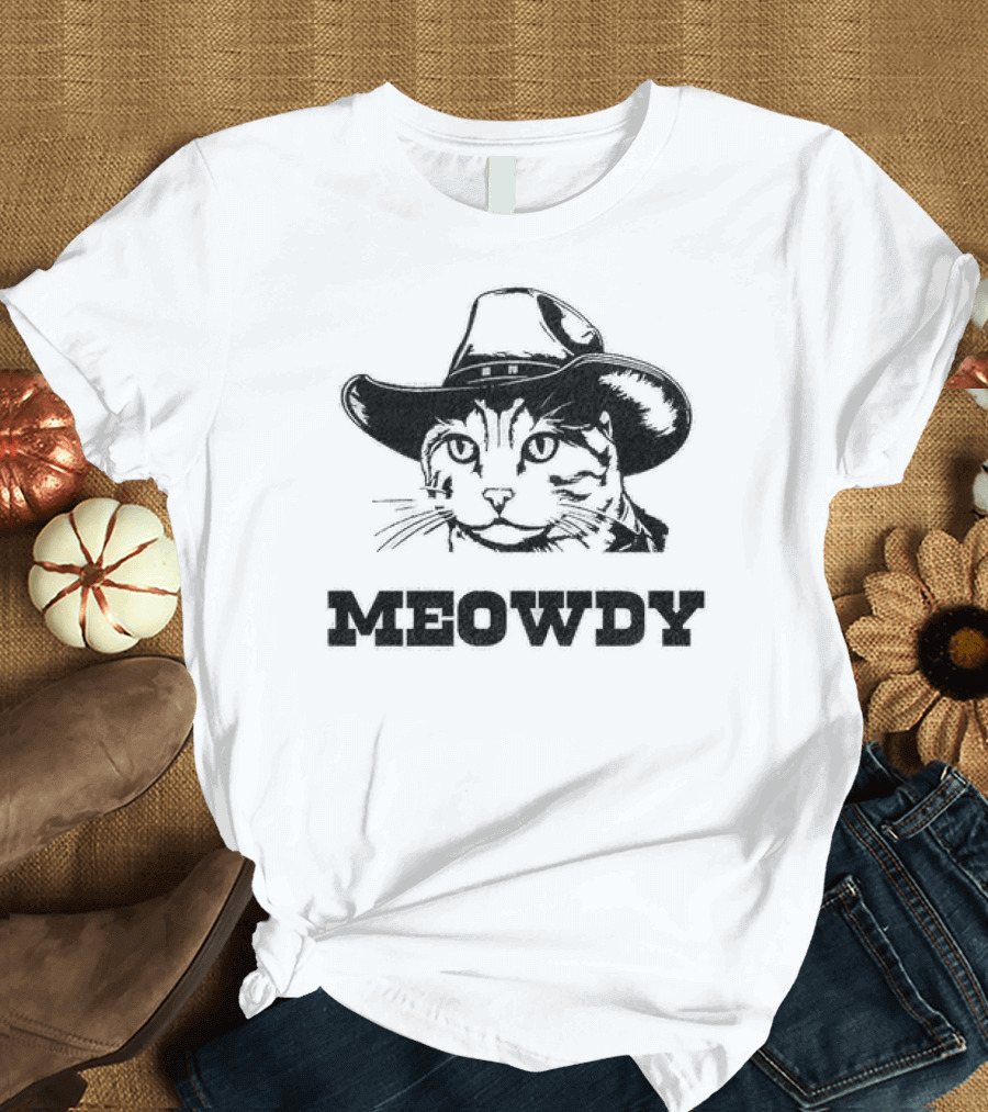 Meowdy Cowboy Cat Hat T-Shirt