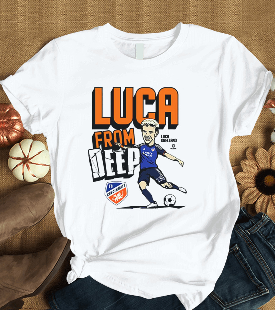Luca Orellano FC Cincinnati From Deep Soccer Player Action Image T-Shirt