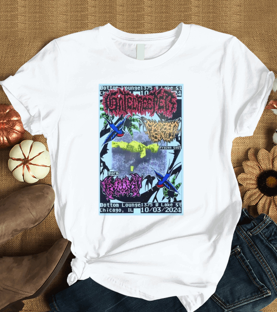 Gatecreeper Frozen Soul Worm Bottom Lounge Chicago IL October 3 T-Shirt