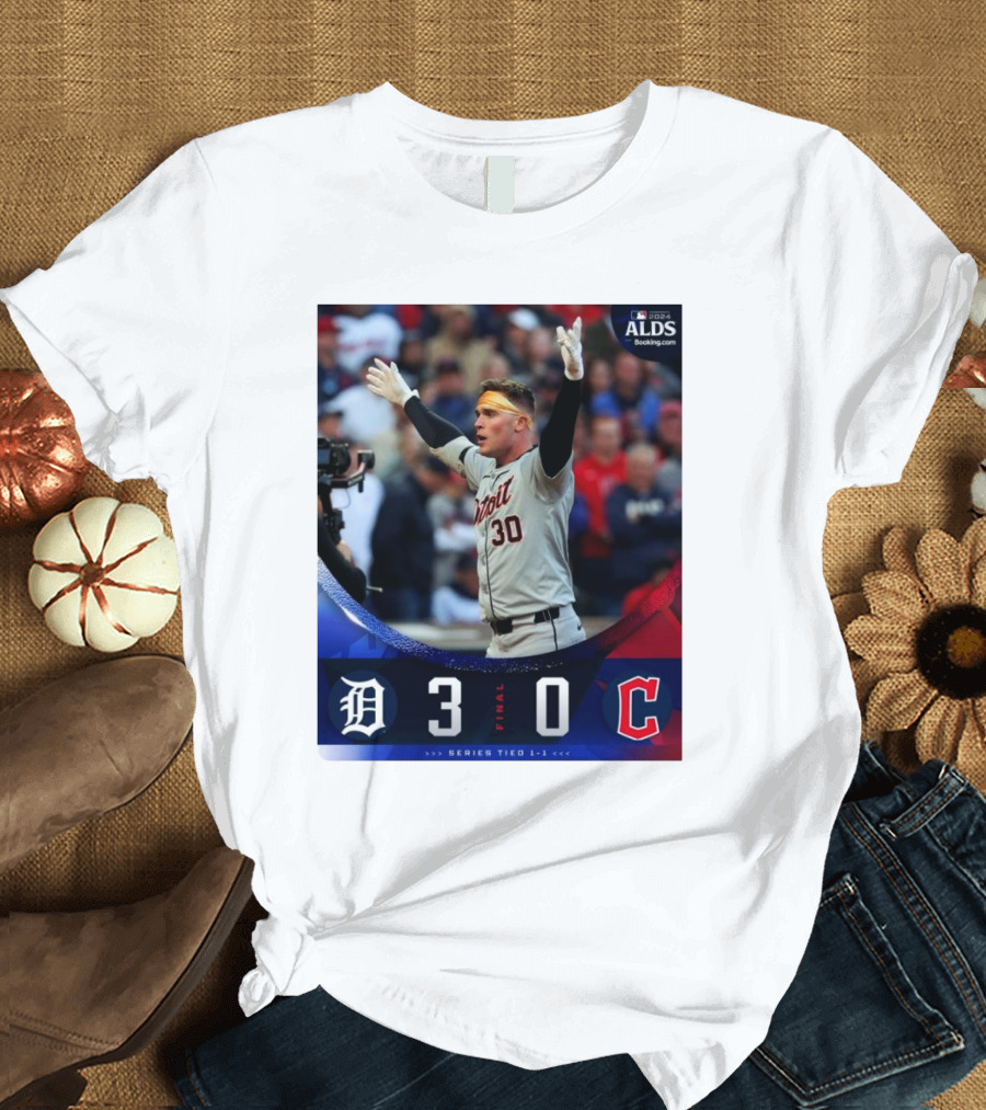 Detroit Tigers 3-0 Cleveland Guardians 2024 ALDS Final Series Tied 1-1 T-Shirt