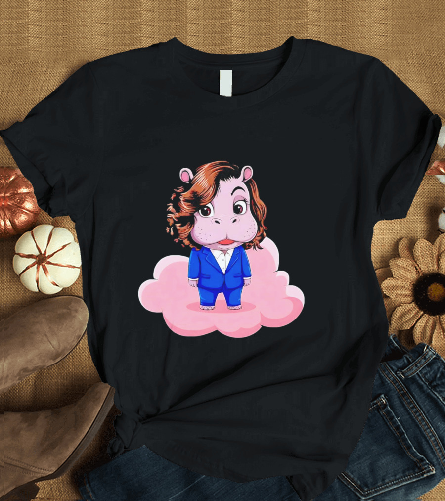 Moo Deng Hippopotamus in Blue Suit for Kamala Harris T-Shirt
