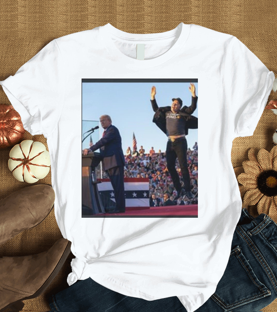 Elon Musk Donald Trump Occupy Mars MAGA Rally Scene T-Shirt